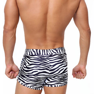 Men's 100% Polyester Drawstring Closure Printed Swimwear Shorts