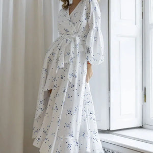 Women's Polyester Full Sleeves Printed Pattern Pullover Dress