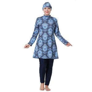 Women's Arabian Polyester Long Sleeve Printed Trendy Swimwear