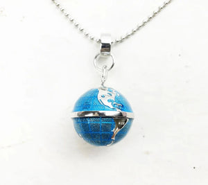 Men's 100% 925 Sterling Silver Link Chain Classic Globe Necklace