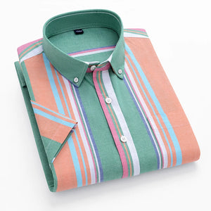 Men's Cotton Turndown Collar Short Sleeves Casual Wear Shirts