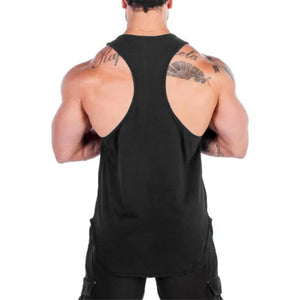 Men's Polyester Sleeveless Pullover Closure Letter Casual T-Shirt