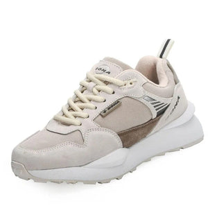 Women's Cotton Round Toe Lace-Up Closure Mixed Colors Sneakers