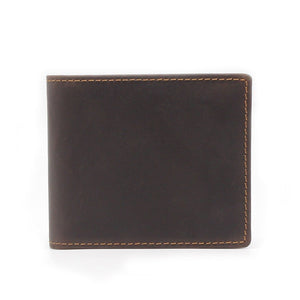 Men's Genuine Leather Plain Pattern Billfold Coin Vintage Wallets