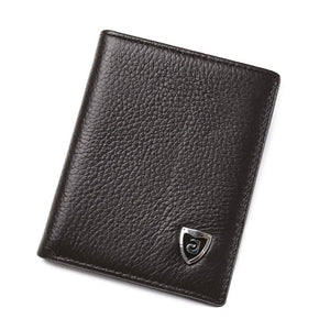 Men's Genuine Leather Plain Pattern Card Holder Casual Wallets