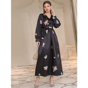 Women's Polyester Full Sleeves Printed Pattern Pullover Dress