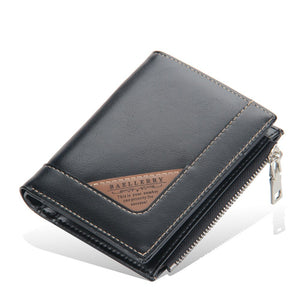 Men's PU Leather Plain Pattern Zipper & Hasp Closure Trendy Wallets