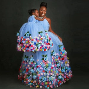 Women's Polyester Halter-Neck Sleeveless Floral Pattern Party Dress