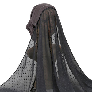 Women's Arabian Chiffon Quick-Dry Solid Pattern Casual Hijabs