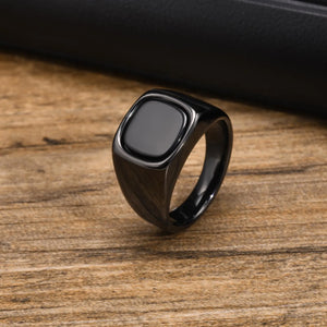 Men's Metal Stainless Steel Bezel Setting Geometric Trendy Ring