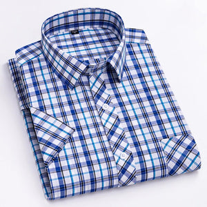 Men's Cotton Turn-Down Collar Short Sleeves Casual Wear Shirts