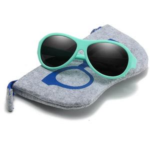 Kid's Plastic Frame Polaroid Lens Oval Shaped UV400 Sunglasses