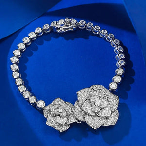 Women's 100% 925 Sterling Silver Moissanite Wedding Bracelet