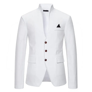 Men's Polyester Full Sleeves Single Breasted Wedding Blazer