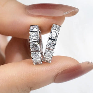 Women's 100% 925 Sterling Silver Moissanite Classic Earrings