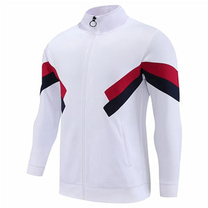 Men's Polyester Full Sleeve Zipper Closure Printed Pattern Jacket