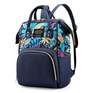 Kid's Girl Nylon Zipper Closure Floral Pattern School Backpack