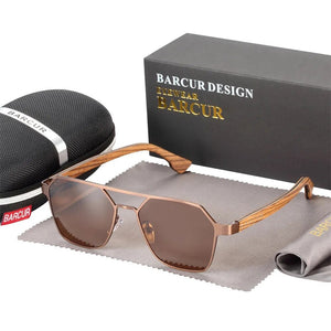 Men's Wooden Frame TAC Lens UV400 Protection Trendy Sunglasses