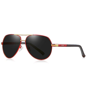 Men's Stainless Steel Frame Polarized Oval Shaped Sunglasses