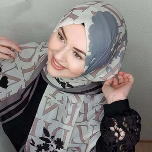 Women's Arabian Head Wrap Acetate Printed Pattern Elegant Hijabs
