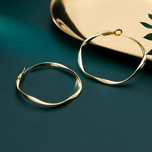 Women's 100% 925 Sterling Silver Hyperbole Classic Hoop Earrings