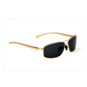 Men's Dark Mirror Lens Thin Alloy Frame Polarized Sunglasses