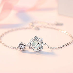 Women's 100% 925 Sterling Silver Zircon Charm Romantic Bracelet