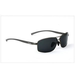 Men's Dark Mirror Lens Thin Alloy Frame Polarized Sunglasses