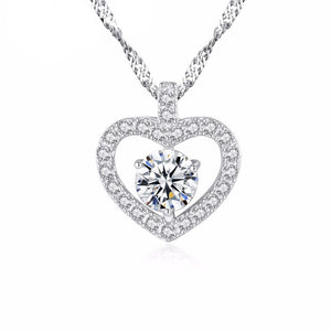 Women's 925 Sterling Silver Heart Shape Delicate Chain Necklace