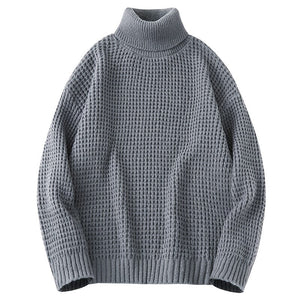Men's Turtleneck Polyester Full Sleeve Pullovers Knitted Sweater