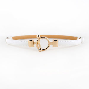 Women's PU Leather Alloy Buckle Thin Adjustable Trendy Belts