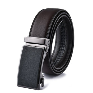 Men's Cowskin Automatic Metal Buckle Luxury Solid Pattern Belt