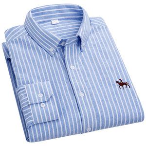 Men's 100% Cotton Full Sleeves Striped Pattern Formal Shirt