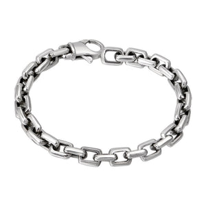 Men's 100% 925 Sterling Silver Chain Link Vintage Bracelet