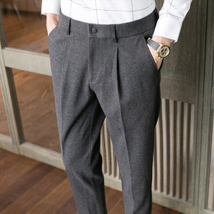 Men's Cotton Zipper Fly Closure Plain Pattern Casual Wear Pants