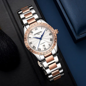 Women's Stainless Steel Folding Clasp Luxury Waterproof Watches