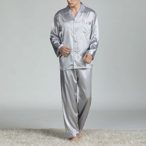 Men's Polyester Full Sleeves Solid Button Closure Nightwear