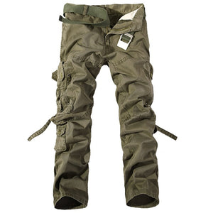 Men's Polyester Full Length Multi-Pocket Zipper Fly Casual Pants
