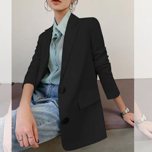 Women's Polyester Full Sleeves Single Breasted Formal Blazer