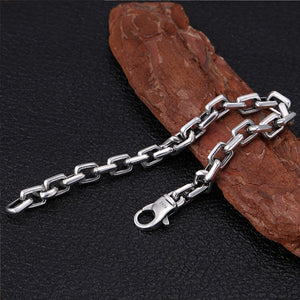 Men's 100% 925 Sterling Silver Chain Link Vintage Bracelet