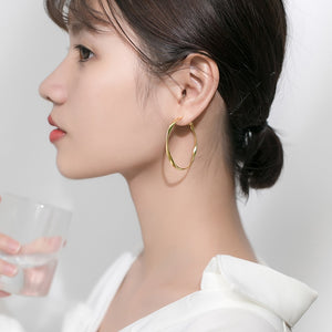Women's 100% 925 Sterling Silver Hyperbole Classic Hoop Earrings