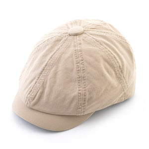 Men's Faux Leather Sun Protection Casual Wear Retro Solid Cap
