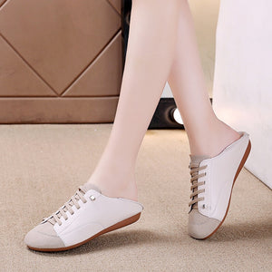 Women's Round Toe PU Slip-On Closure Mixed Colors Trendy Shoes