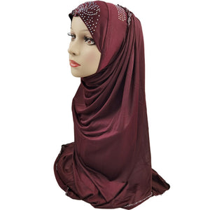 Women's Arabian Polyester Headwear Rhinestones Elegant Hijabs