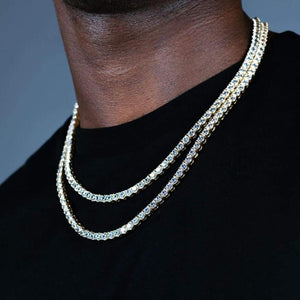 Men's Copper Alloy Stone Link Chain Vintage Hip Hop Necklace
