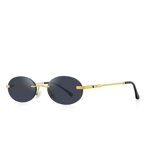 Women's Alloy Frame Luxury Rimless UV400 Protection Sunglasses
