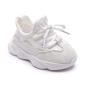 Baby's Round Toe Hook Loop Closure Breathable Soft Bottom Shoes