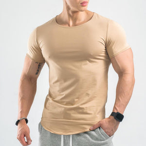 Men's Cotton Short Sleeves Gym Fitness Running Workout T-Shirt