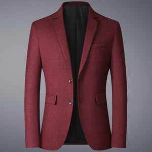 Men's Polyester Single Breasted Flap Pocket Causal Suits Blazers
