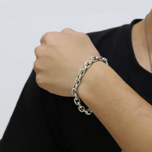 Men's 100% 925 Sterling Silver Link Chain Vintage Bracelet